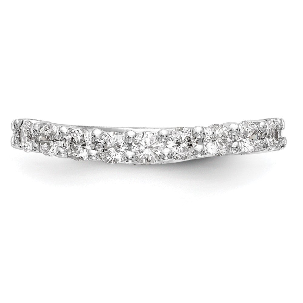14K White Gold 9-Stone Real Diamond Band