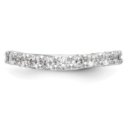 14K White Gold 9-Stone Real Diamond Band