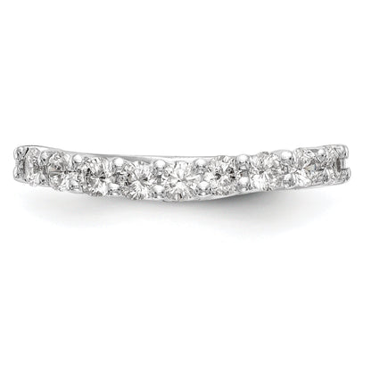 0.90ct. CZ Solid Real 14K White Gold 9-Stone Wedding Band Ring
