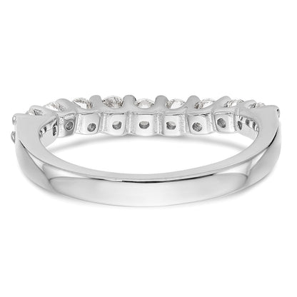 14K White Gold 9-Stone Real Diamond Band