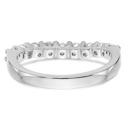 0.90ct. CZ Solid Real 14K White Gold 9-Stone Wedding Band Ring