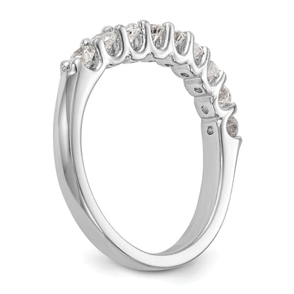 0.90ct. CZ Solid Real 14K White Gold 9-Stone Wedding Band Ring