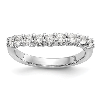 14K White Gold 9-Stone Real Diamond Band