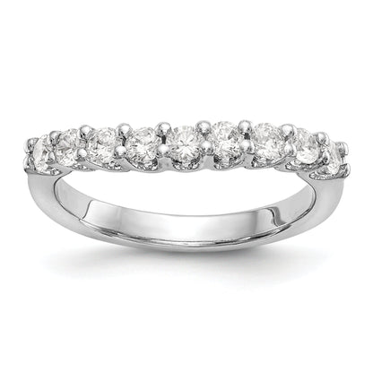 0.90ct. CZ Solid Real 14K White Gold 9-Stone Wedding Band Ring