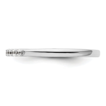 0.23ct. CZ Solid Real 14K White Gold 9-Stone Wedding Band Ring