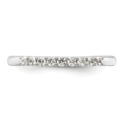 0.23ct. CZ Solid Real 14K White Gold 9-Stone Wedding Band Ring