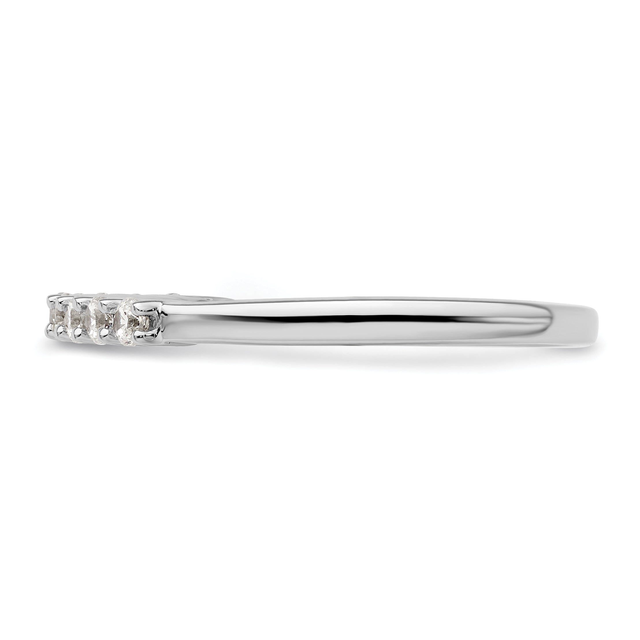 0.32ct. CZ Solid Real 14K White Gold 9-Stone Wedding Band Ring