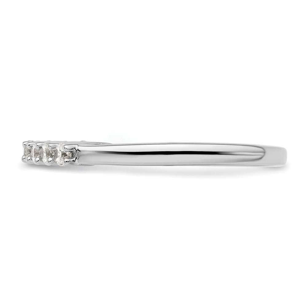 14K White Gold 9-Stone Real Diamond Band