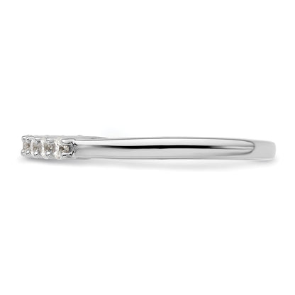 14K White Gold 9-Stone Real Diamond Band