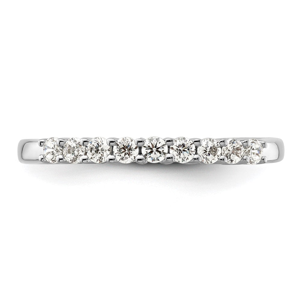 14K White Gold 9-Stone Real Diamond Band
