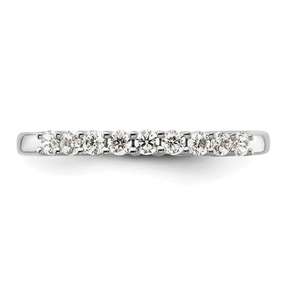 14K White Gold 9-Stone Real Diamond Band