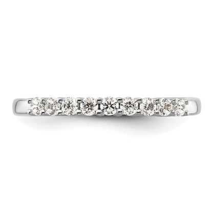 0.32ct. CZ Solid Real 14K White Gold 9-Stone Wedding Band Ring