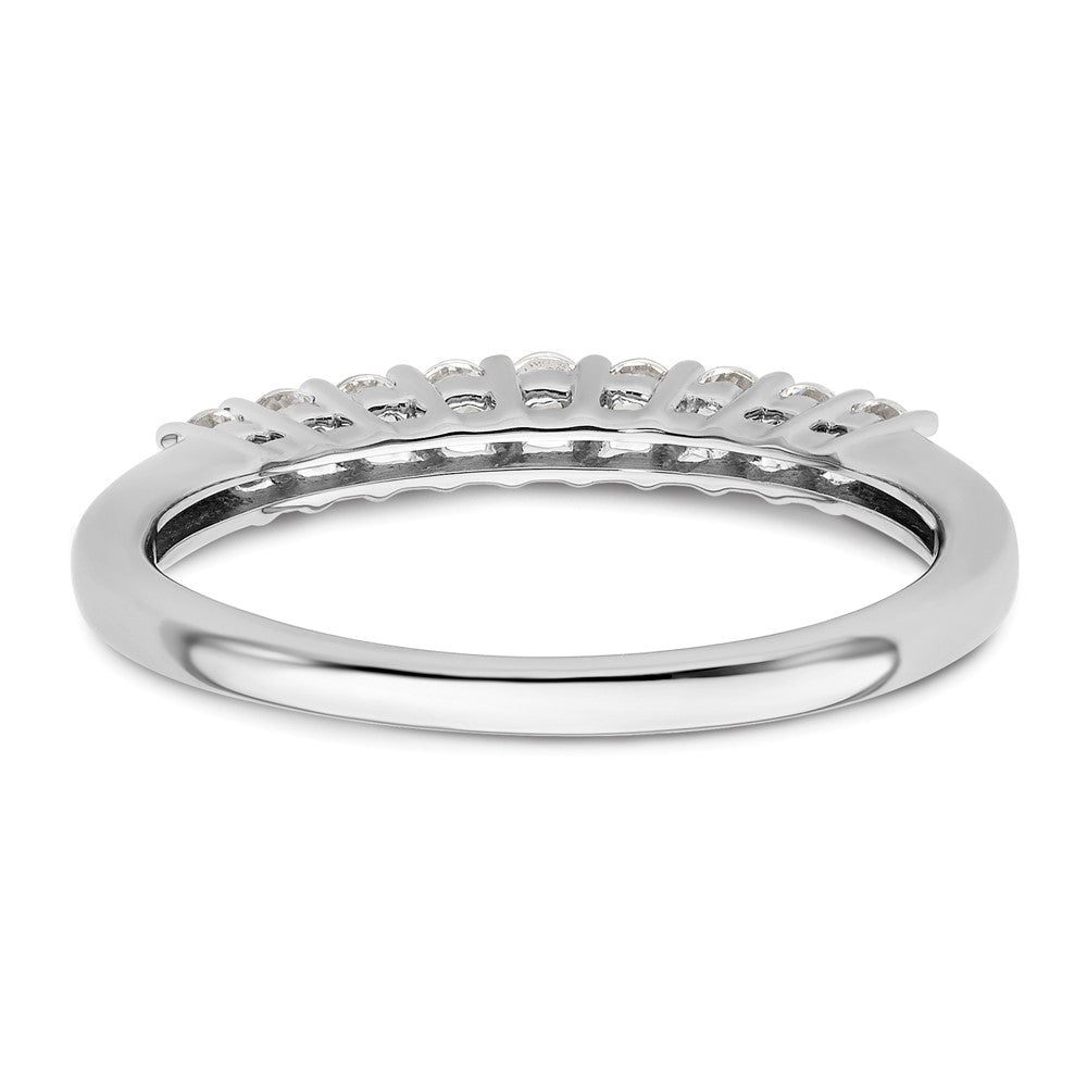 14K White Gold 9-Stone Real Diamond Band