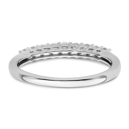 14K White Gold 9-Stone Real Diamond Band