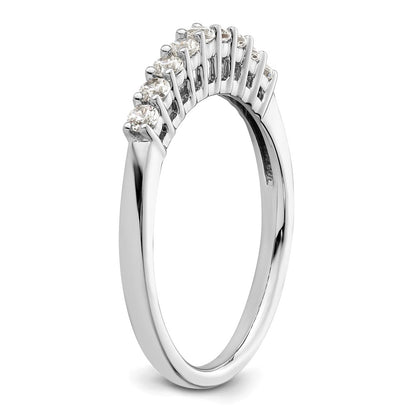 14K White Gold 9-Stone Real Diamond Band