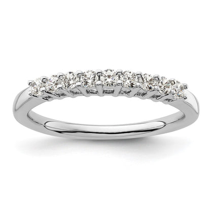 14K White Gold 9-Stone Real Diamond Band