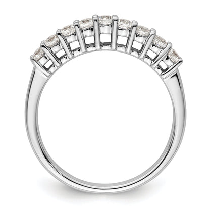 0.45ct. CZ Solid Real 14K White Gold 9-Stone Wedding Band Ring