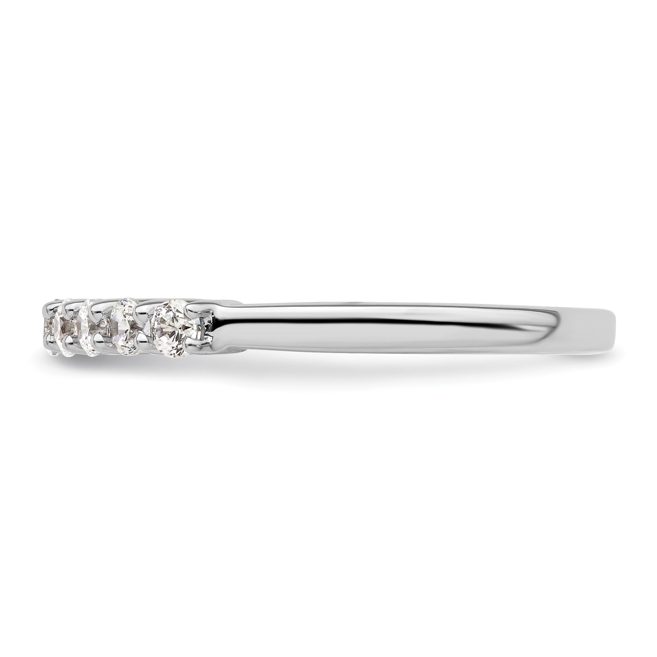 0.45ct. CZ Solid Real 14K White Gold 9-Stone Wedding Band Ring