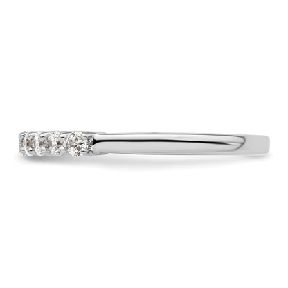 0.45ct. CZ Solid Real 14K White Gold 9-Stone Wedding Band Ring