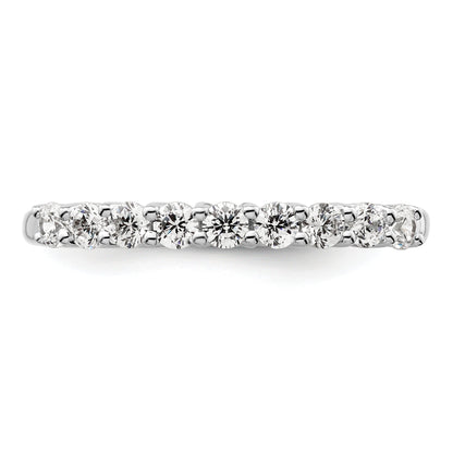 0.45ct. CZ Solid Real 14K White Gold 9-Stone Wedding Band Ring