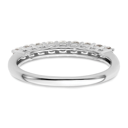 0.45ct. CZ Solid Real 14K White Gold 9-Stone Wedding Band Ring