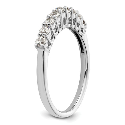 0.45ct. CZ Solid Real 14K White Gold 9-Stone Wedding Band Ring
