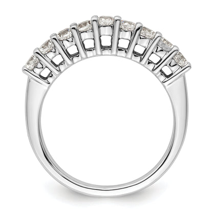 0.71ct. CZ Solid Real 14K White Gold 9-Stone Wedding Band Ring