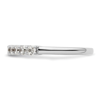 0.71ct. CZ Solid Real 14K White Gold 9-Stone Wedding Band Ring