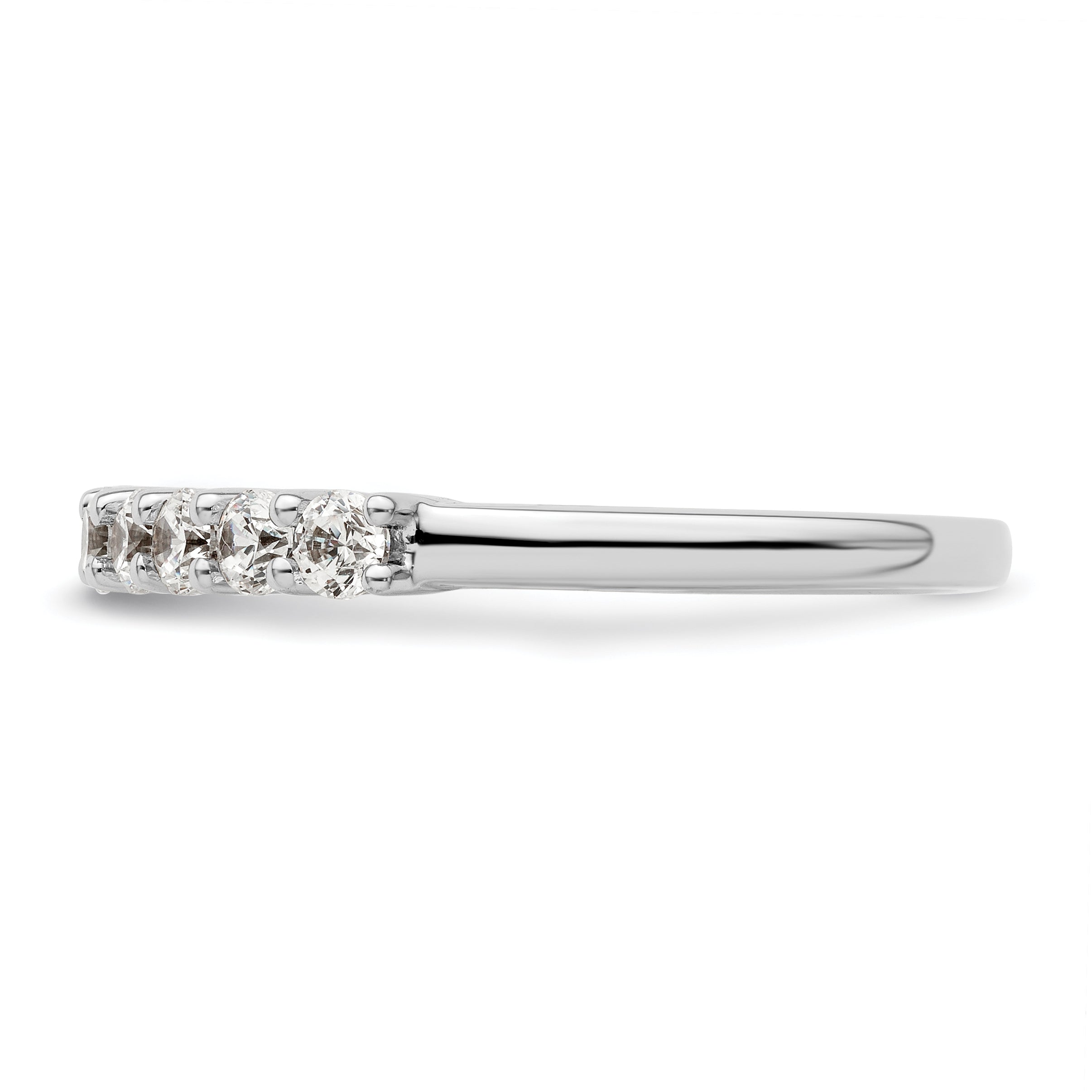 0.71ct. CZ Solid Real 14K White Gold 9-Stone Wedding Band Ring