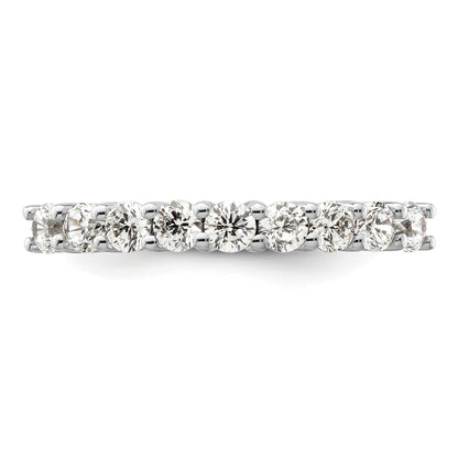 0.71ct. CZ Solid Real 14K White Gold 9-Stone Wedding Band Ring