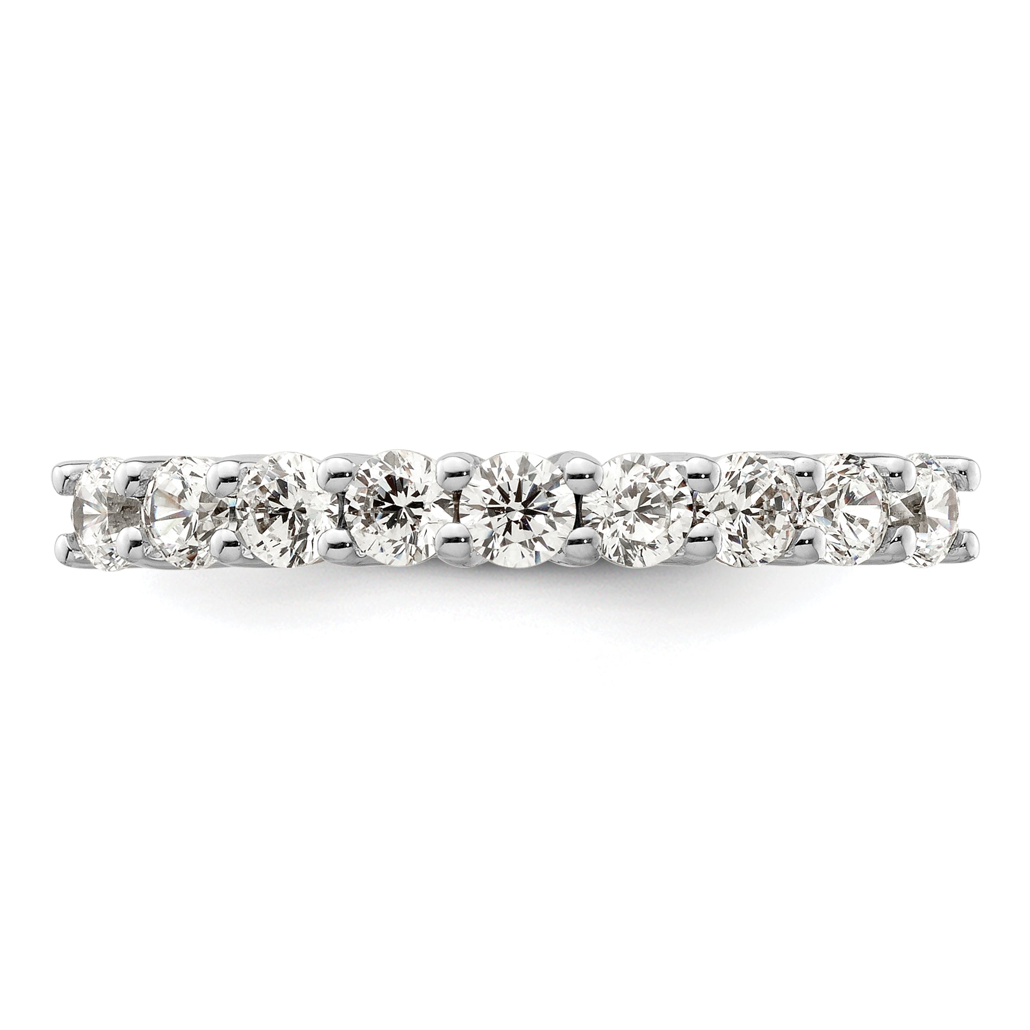 0.71ct. CZ Solid Real 14K White Gold 9-Stone Wedding Band Ring