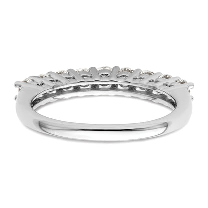 0.71ct. CZ Solid Real 14K White Gold 9-Stone Wedding Band Ring