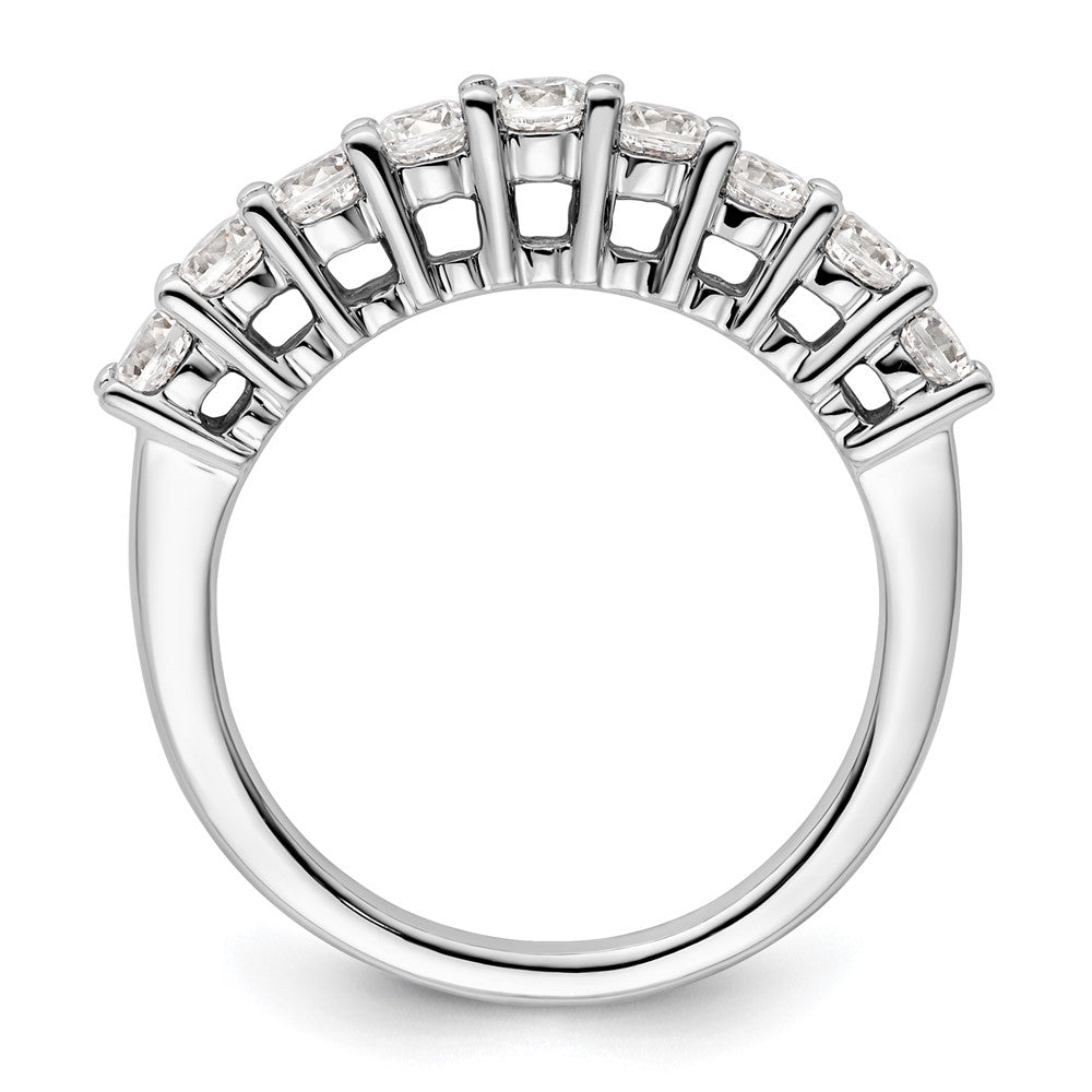 14K White Gold 9-Stone Real Diamond Band