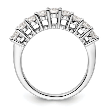1.00ct. CZ Solid Real 14K White Gold 9-Stone Wedding Band Ring