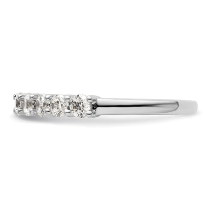 1.00ct. CZ Solid Real 14K White Gold 9-Stone Wedding Band Ring