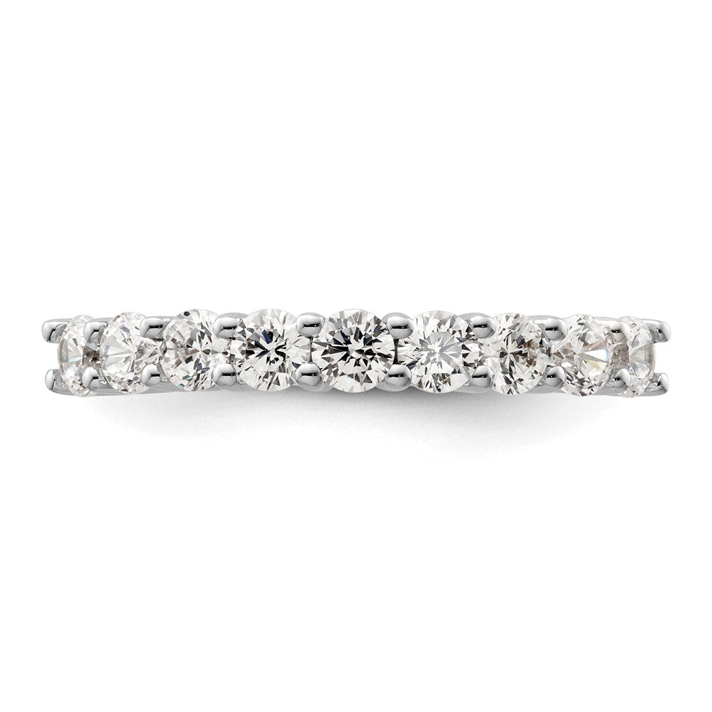 14K White Gold 9-Stone Real Diamond Band