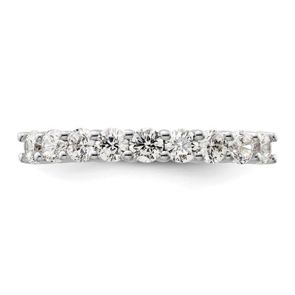 14K White Gold 9-Stone Real Diamond Band