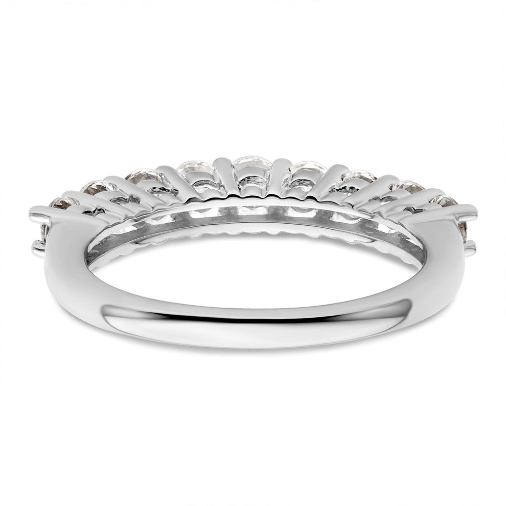 14K White Gold 9-Stone Real Diamond Band
