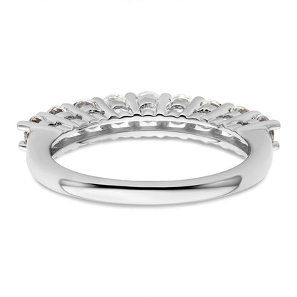 14K White Gold 9-Stone Real Diamond Band
