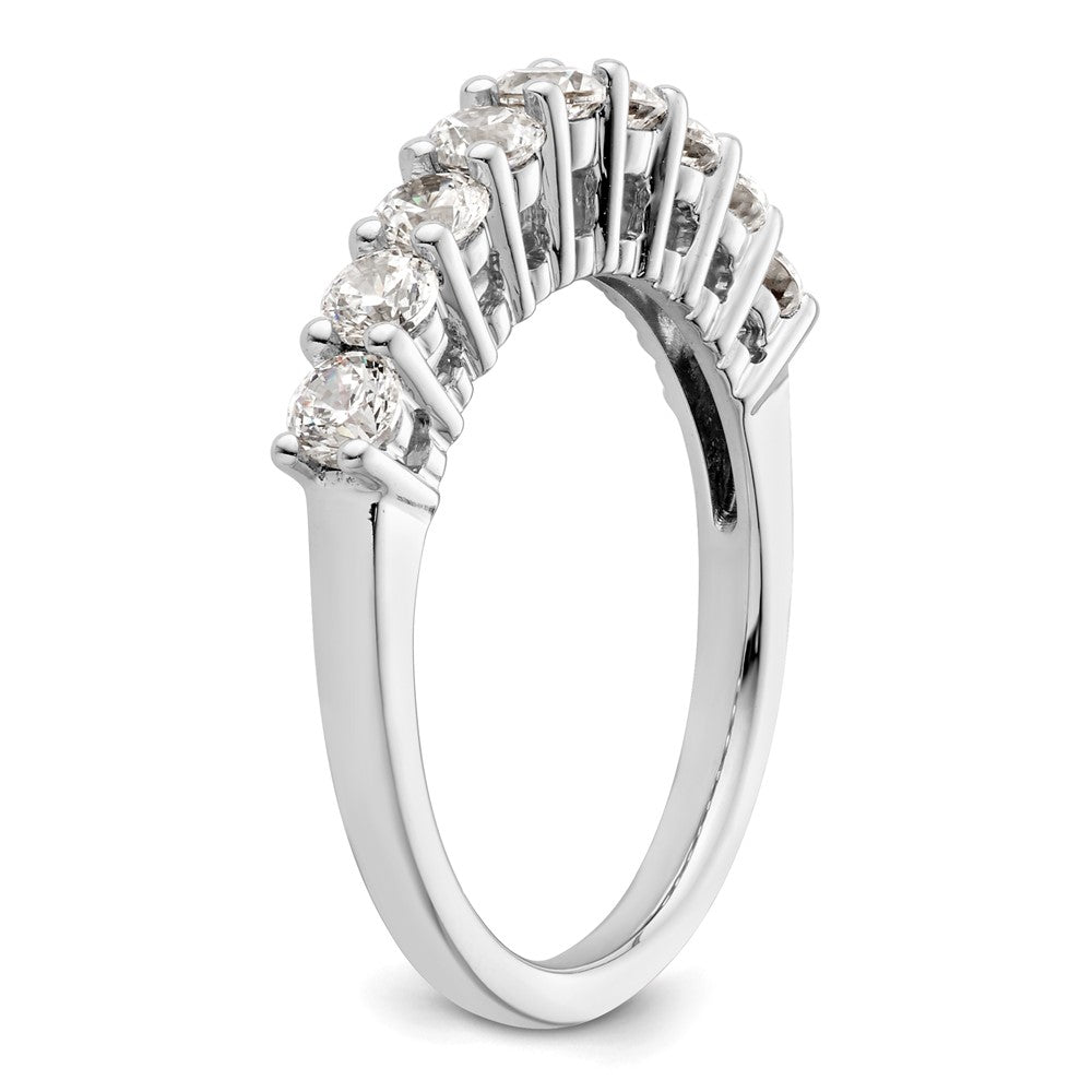 14K White Gold 9-Stone Real Diamond Band