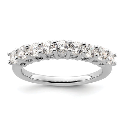 1.00ct. CZ Solid Real 14K White Gold 9-Stone Wedding Band Ring