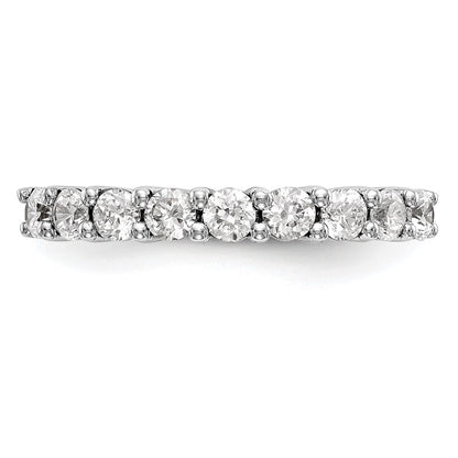 14K White Gold 9-Stone Real Diamond Band