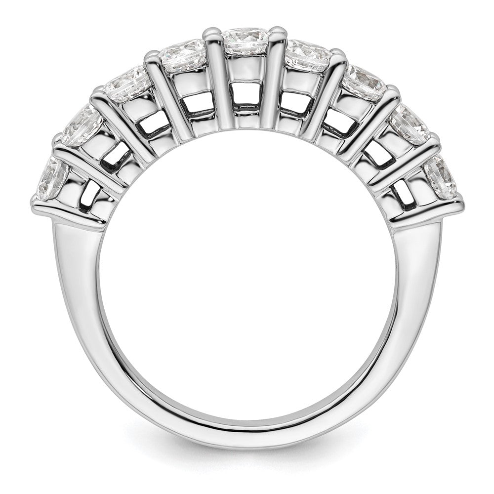 14K White Gold 9-Stone Real Diamond Band