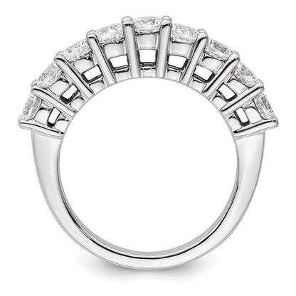 14K White Gold 9-Stone Real Diamond Band