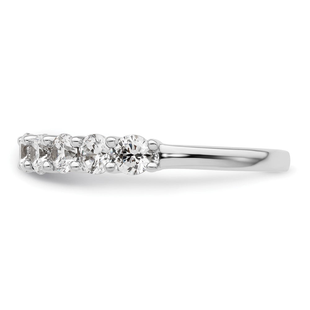 14K White Gold 9-Stone Real Diamond Band