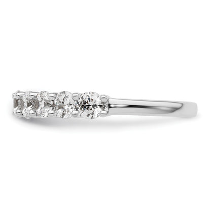 14K White Gold 9-Stone Real Diamond Band