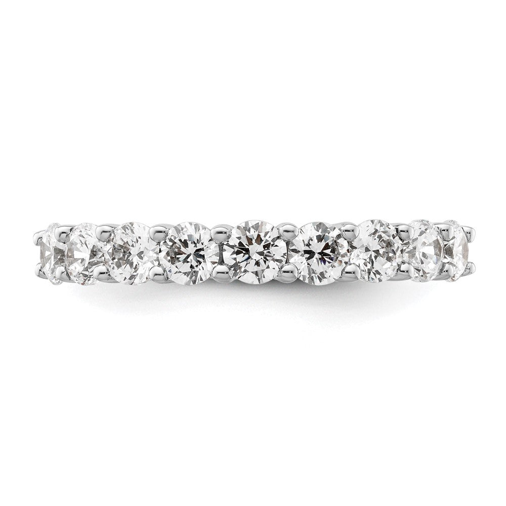 14K White Gold 9-Stone Real Diamond Band