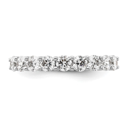 14K White Gold 9-Stone Real Diamond Band