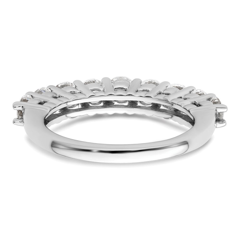 14K White Gold 9-Stone Real Diamond Band