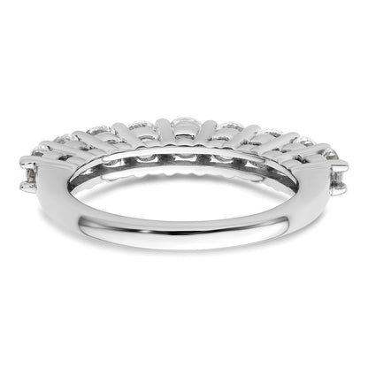 14K White Gold 9-Stone Real Diamond Band